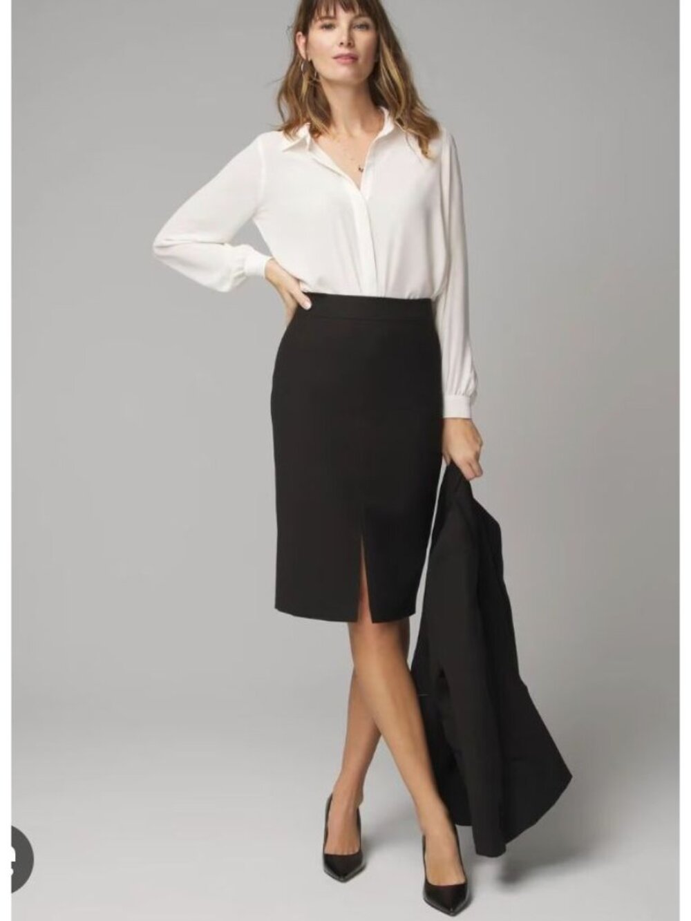 White House Black Market Womens Skirt Sz 2 Black Pencil CareerWear Modern City